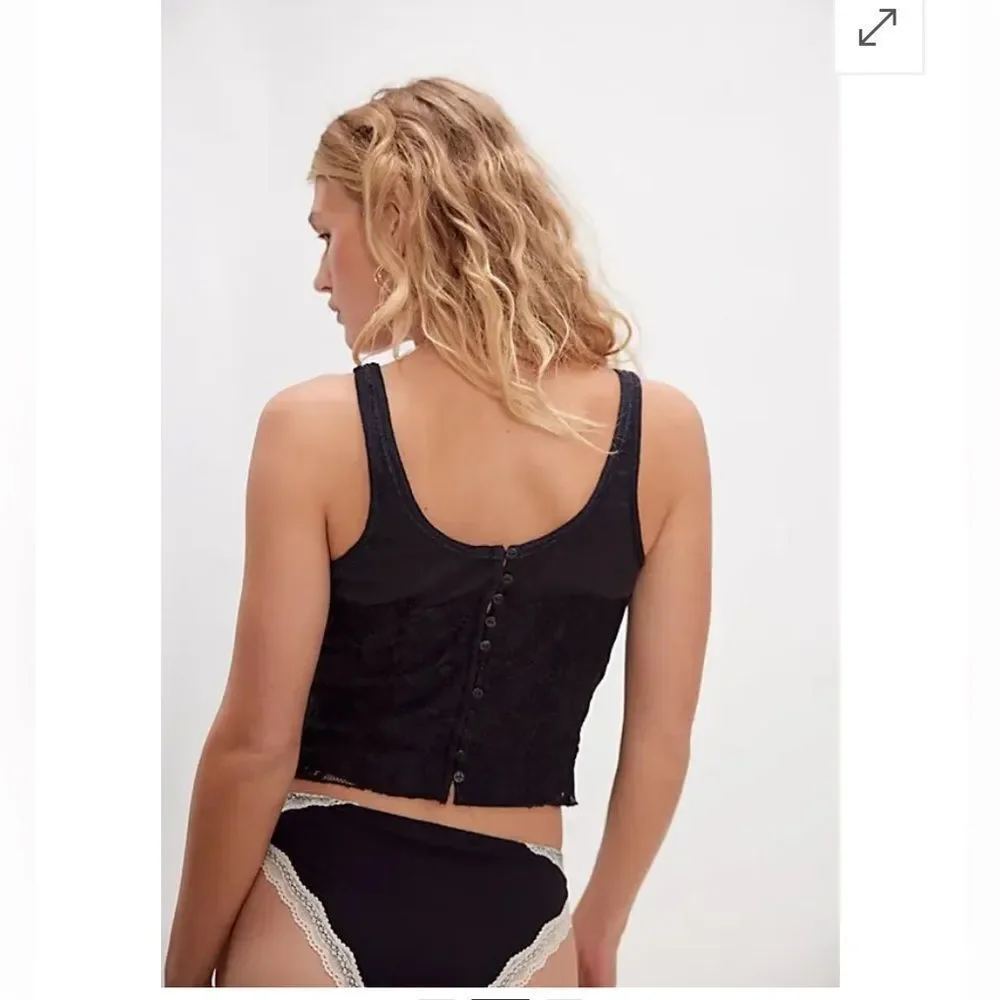 FREE PEOPLE  Cosette Corset Tank - Black